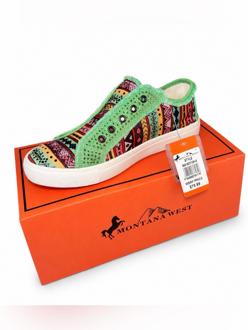 NWT Montana West Southwestern Aztec pattern Sneakers, SZ 8, Retail: $79.99